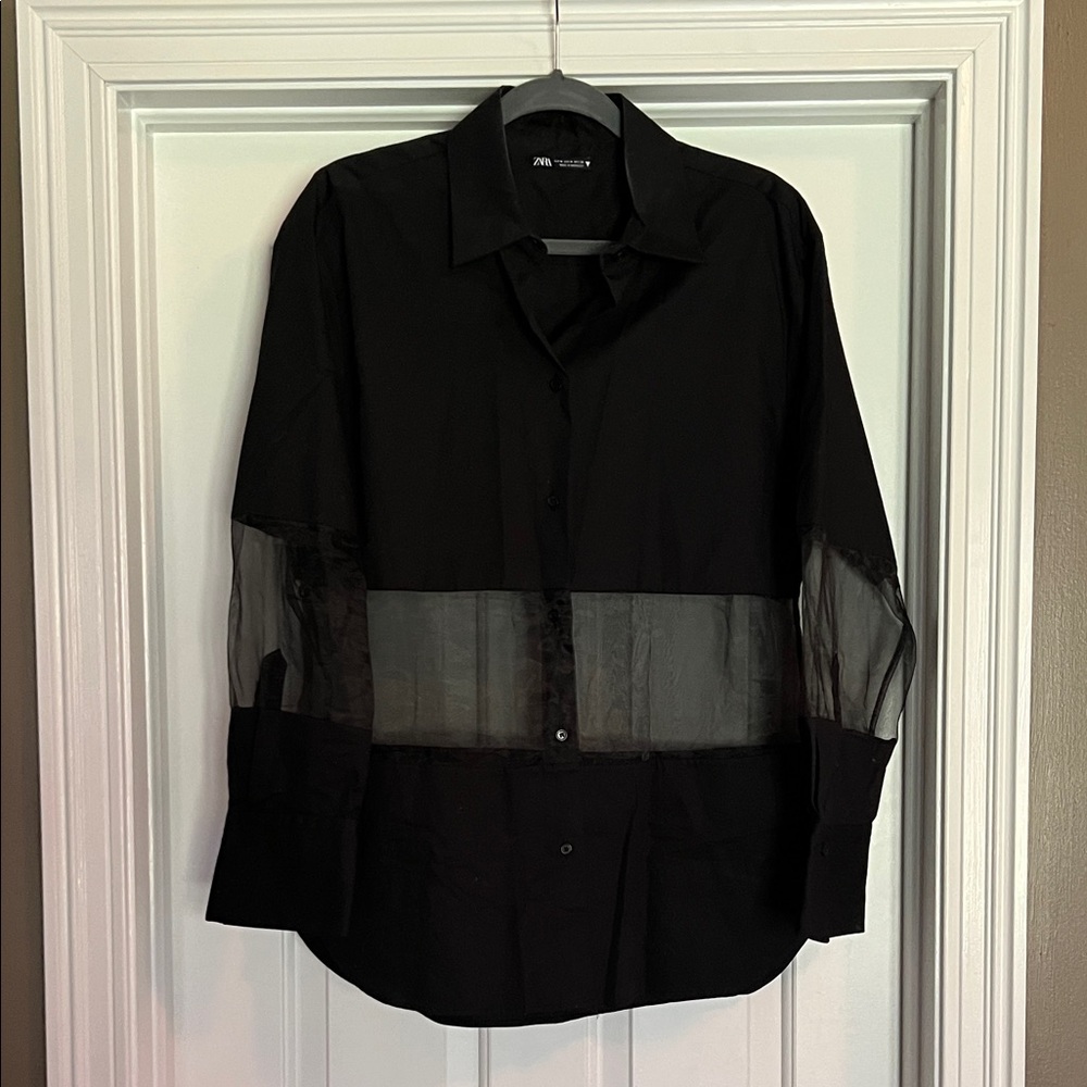 Zara Black Button-Up Shirt